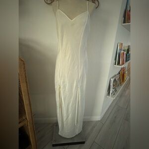 Long Nightgown Ivory Victoria Secret Gown Lady Sexy 2 front splits